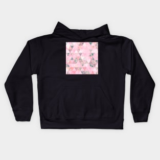 Triangles with Abstract Flower Pattern Kids Hoodie